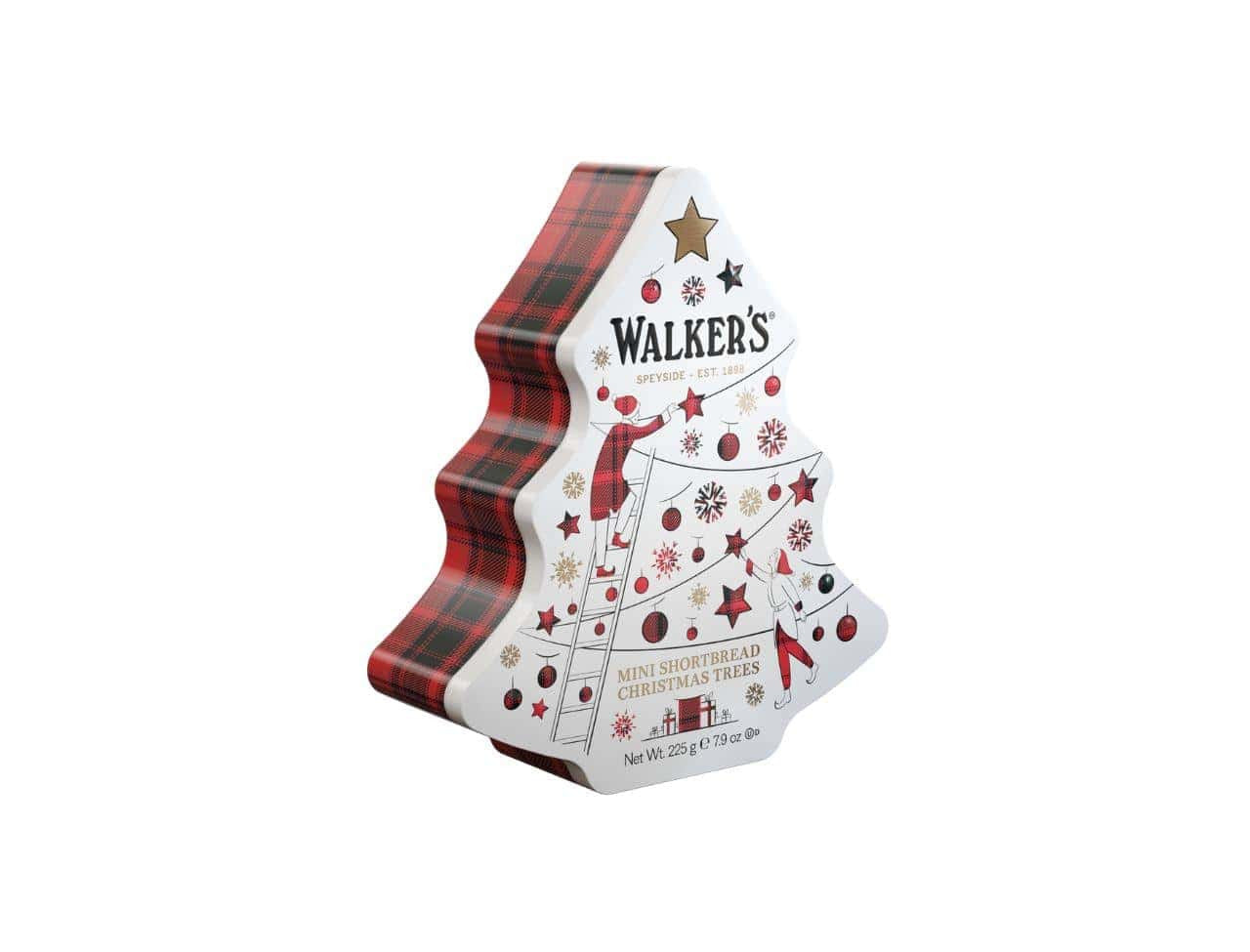 Mini Shortbread Lata Festiva Árvore de Natal Walker's 225g