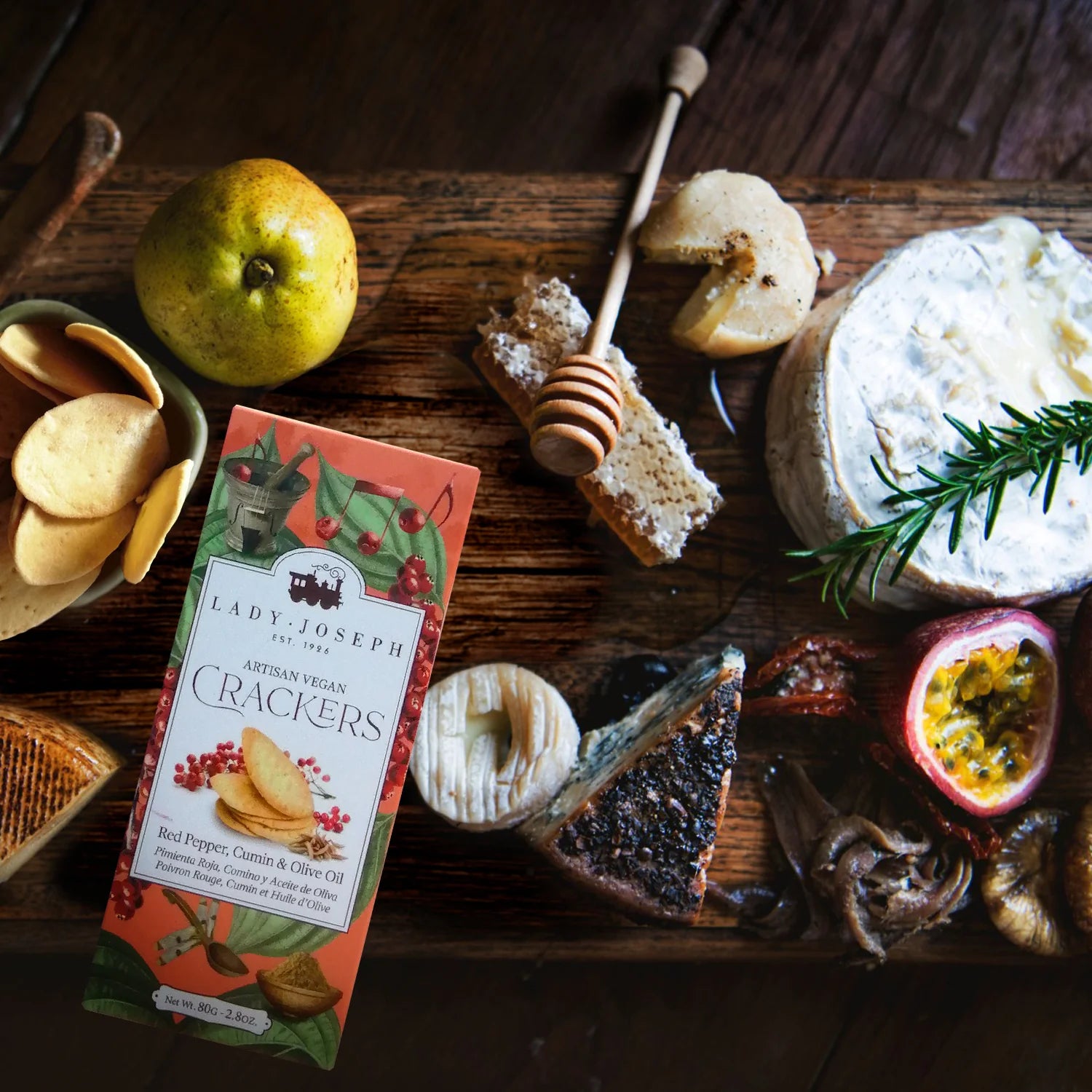 Crackers de Pimenta Rosa, Cominhos e Azeite Lady Joseph