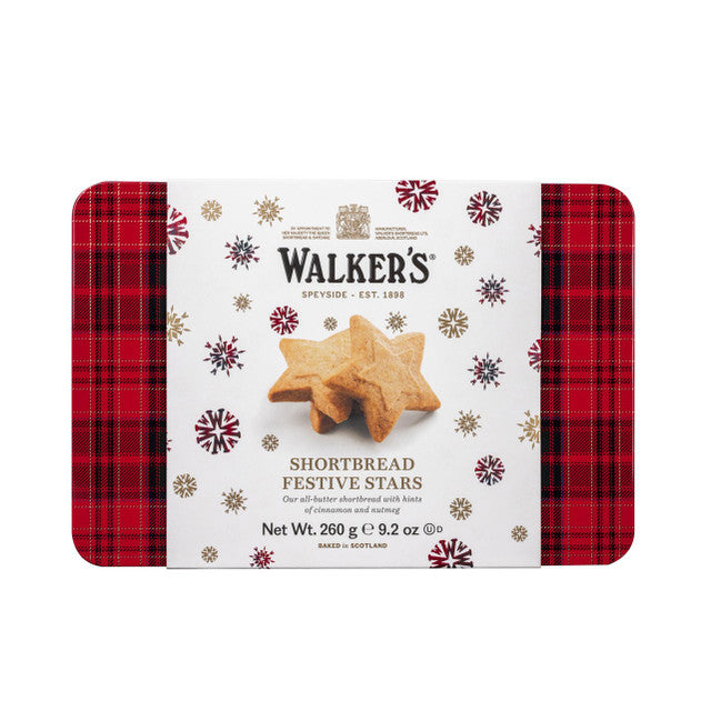 Shortbread Lata Festiva Estrelas Walker's 260g