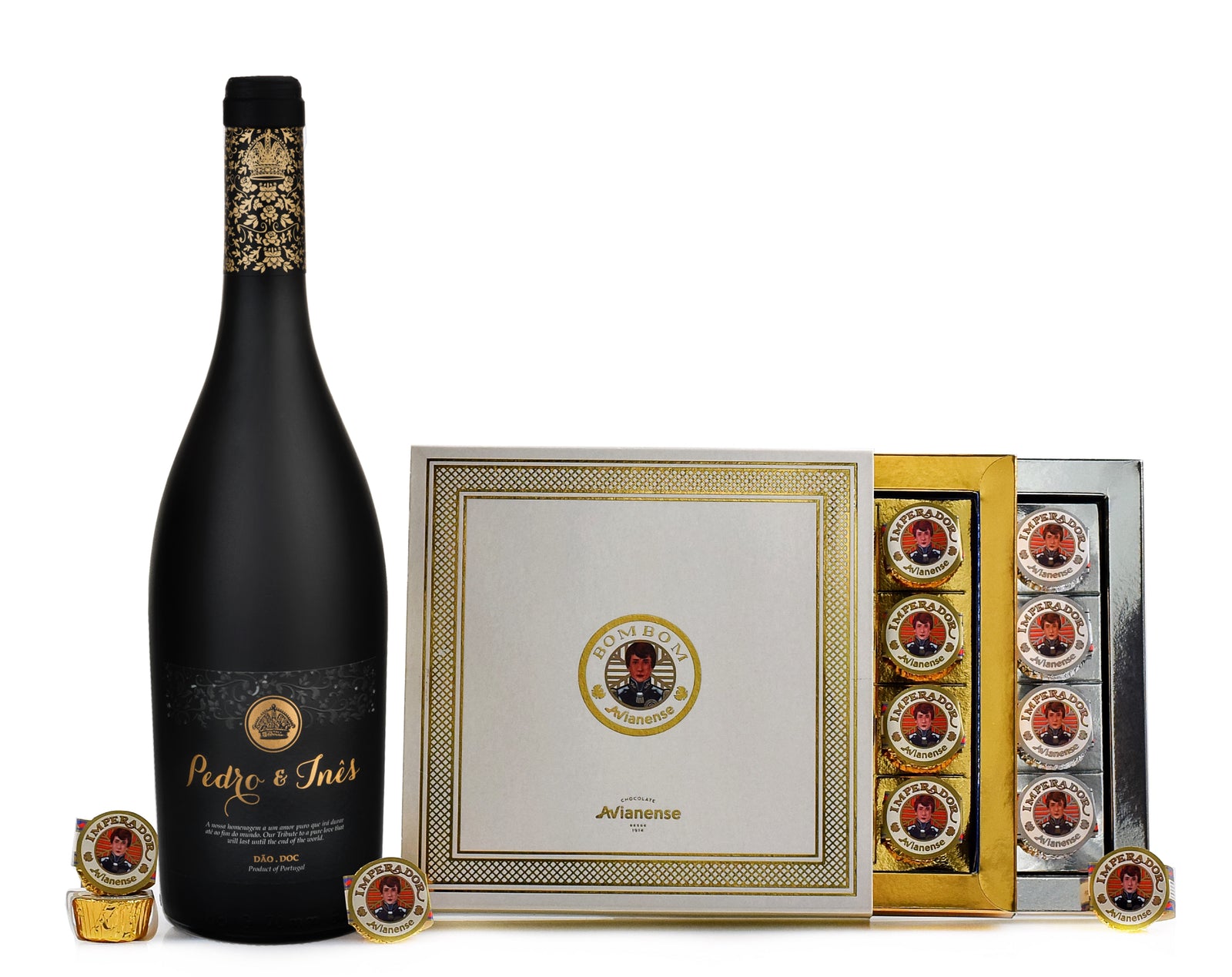 Pack Vinho Pedro e Inês e Bombons Imperador