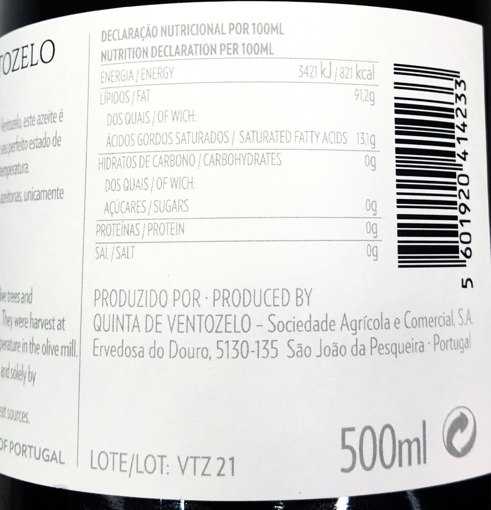 Azeite Virgem Extra Quinta de Ventozelo