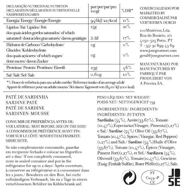 Paté de Sardinha José Gourmet