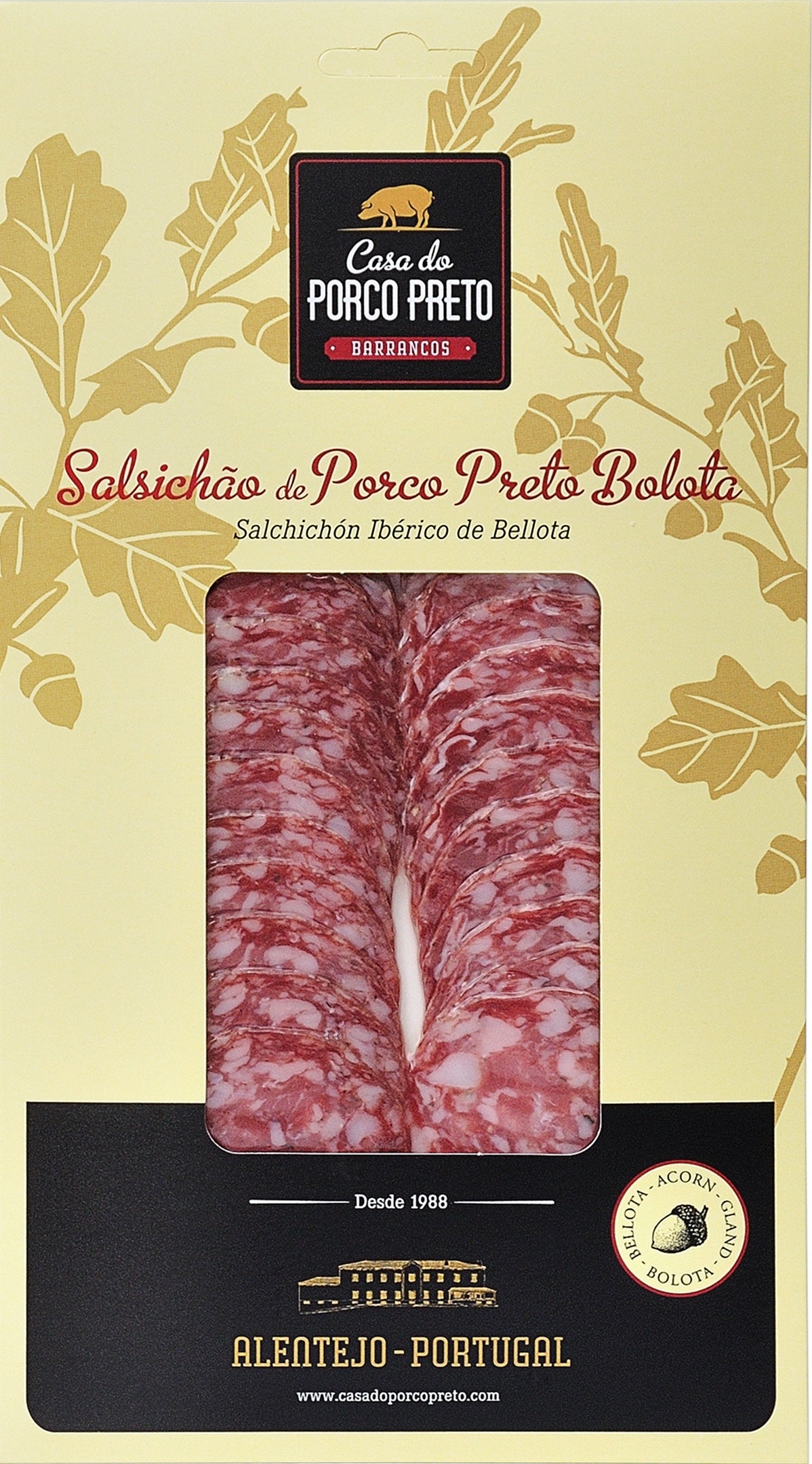 Salsichão de Porco Preto Bolota Fatiado