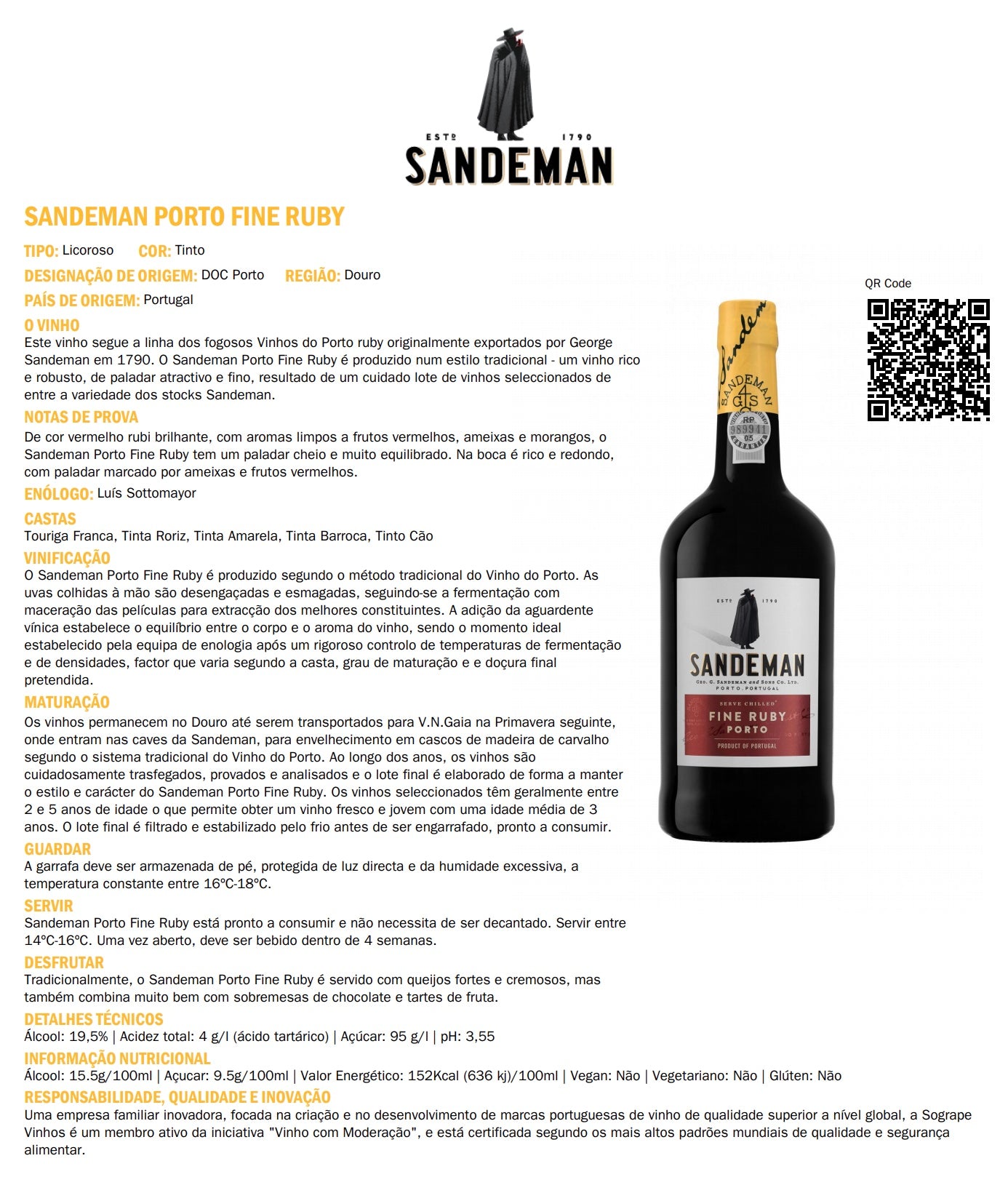 Vinho do Porto Fine Ruby . Sandeman