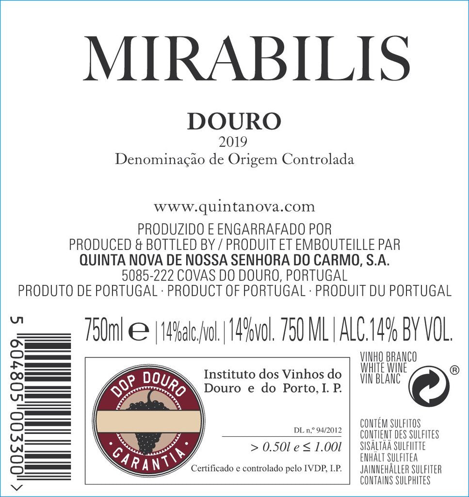 Vinho Branco Grande Reserva Mirabilis . Quinta Nova . Douro DOC