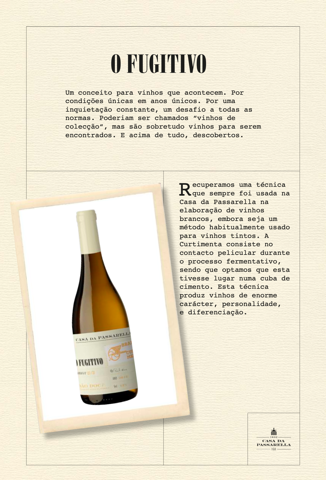 Vinho Branco em Curtimenta O Fugitivo - Casa da Passarella