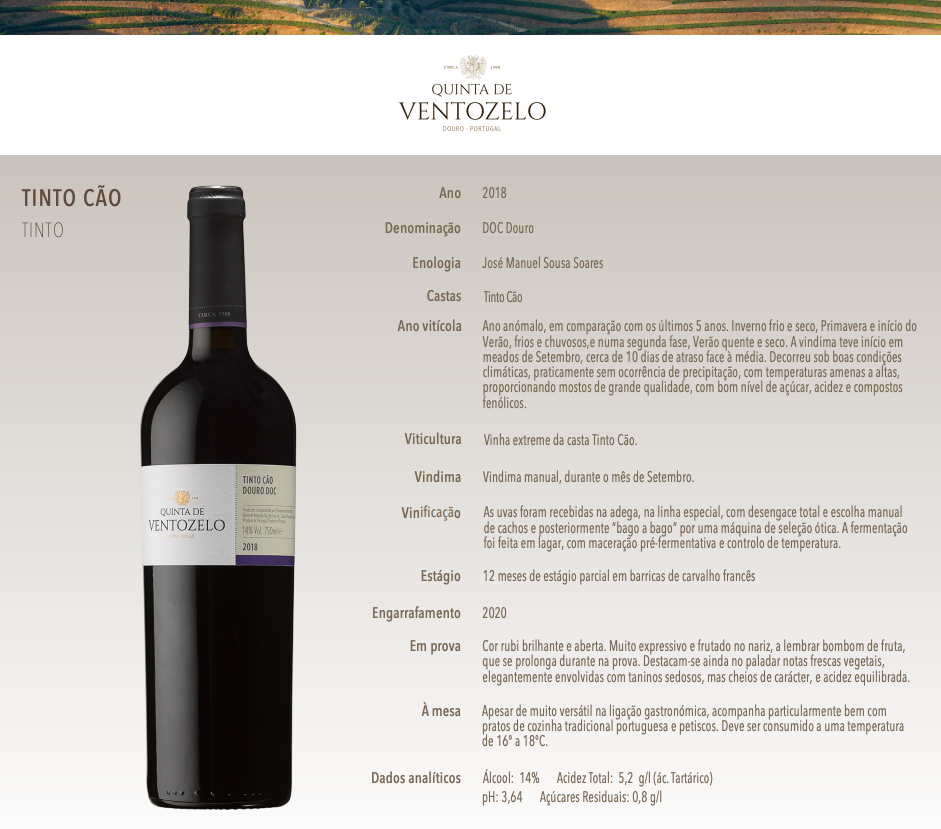 Vinho Tinto Tinto Cão Ventozelo