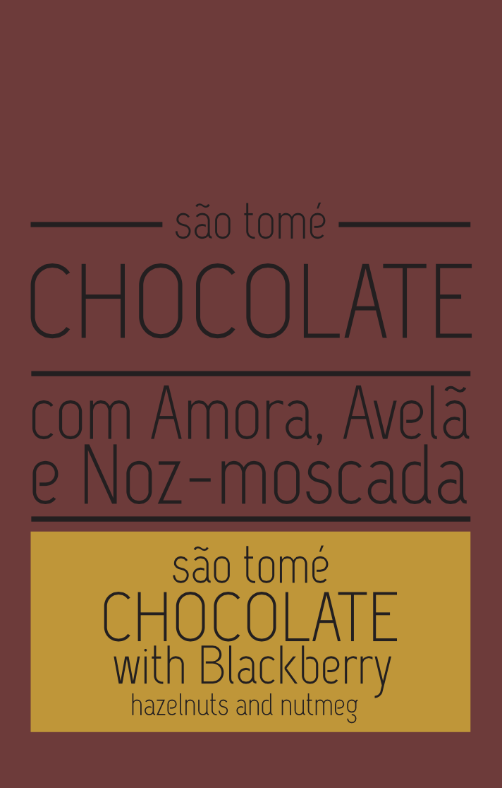 Creme de Chocolate Negro São Tomé com Amora, Avelã e Noz Moscada meia.dúzia