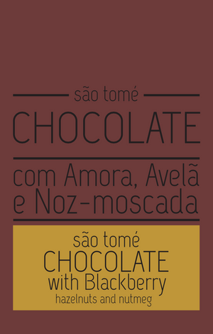 Creme de Chocolate Negro São Tomé com Amora, Avelã e Noz Moscada meia.dúzia