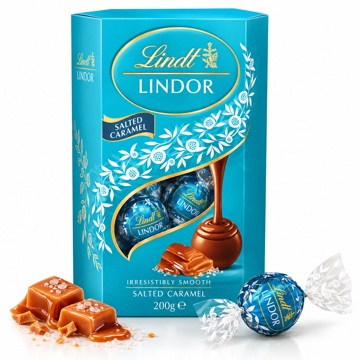 BOMBONS DE CHOCOLATE CARAMELO SALGADO LINDOR LINDT 200G