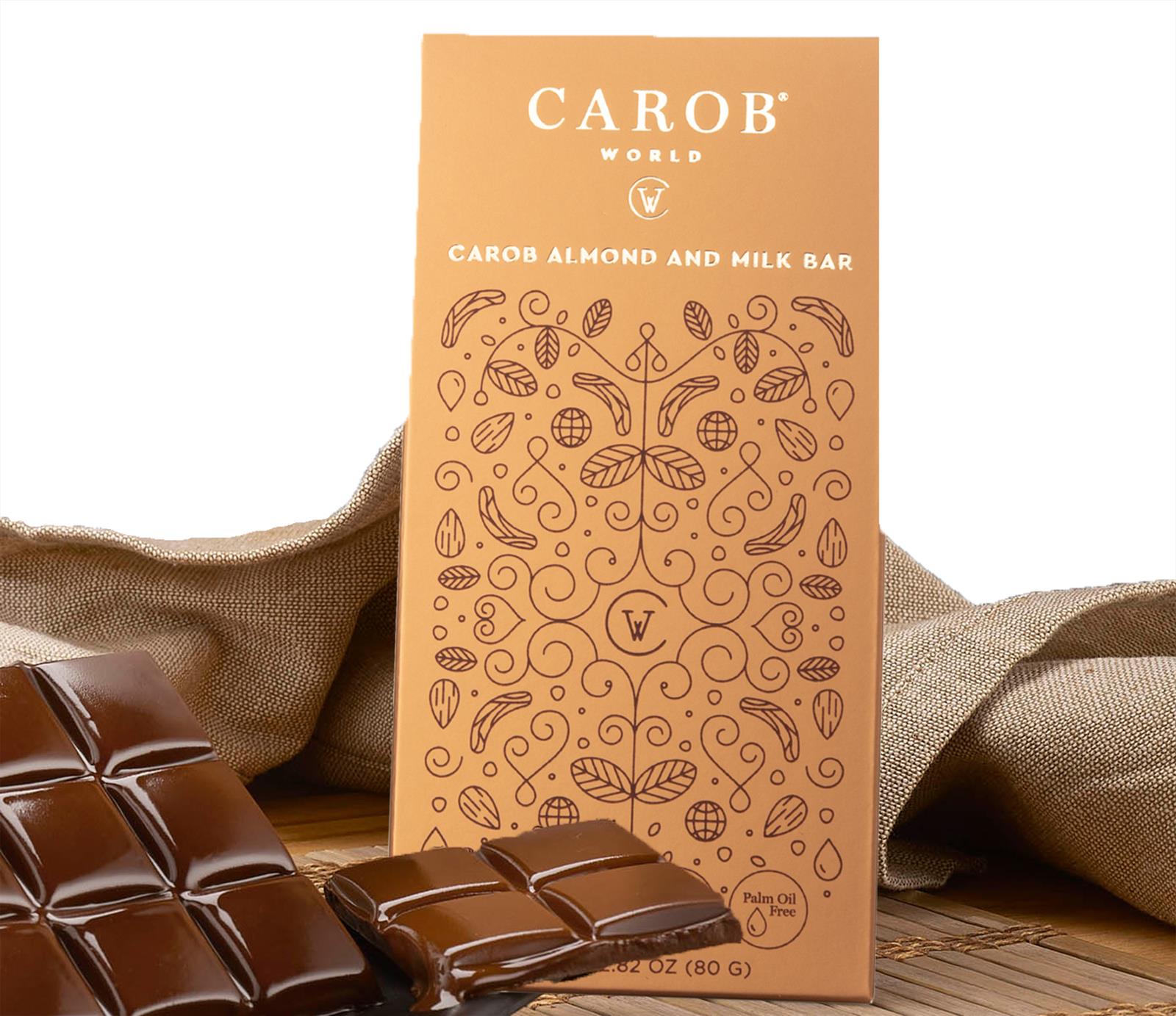 Barra de Alfarroba com Amêndoas e Leite Carob World CREATIVE GOURMET