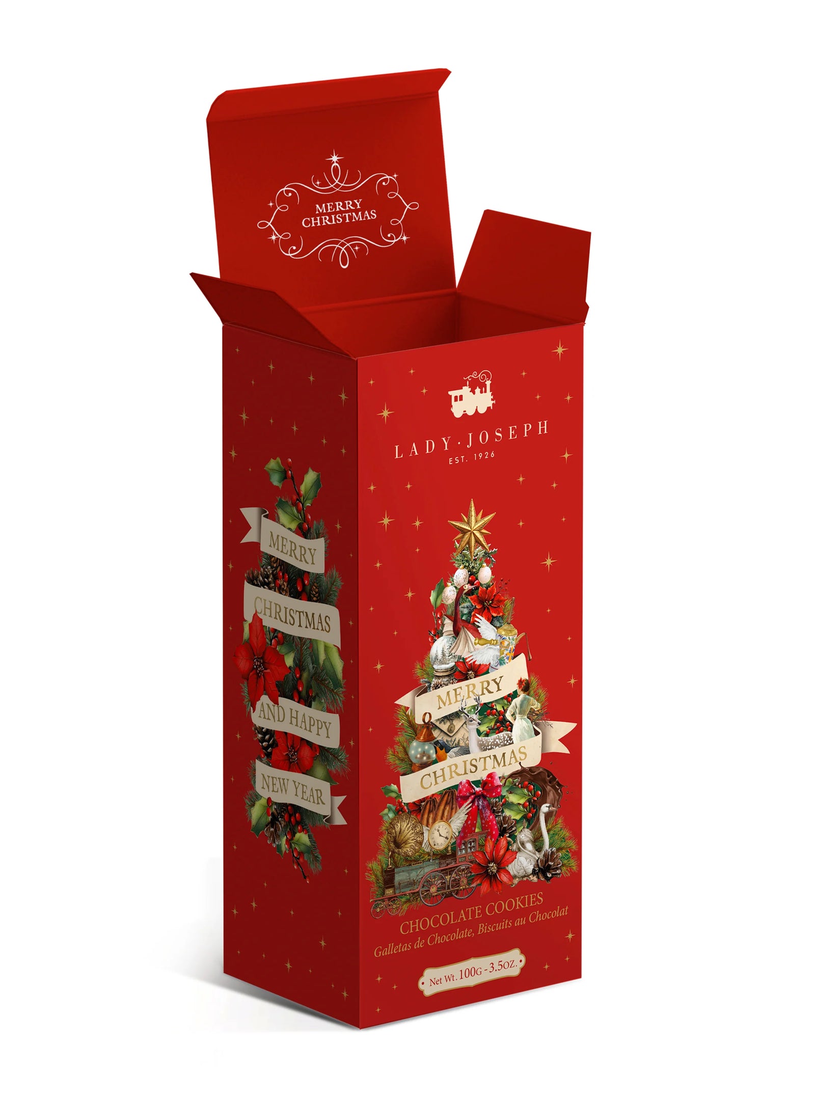 Biscoitos de Chocolate Merry Christmas Red Lady Joseph