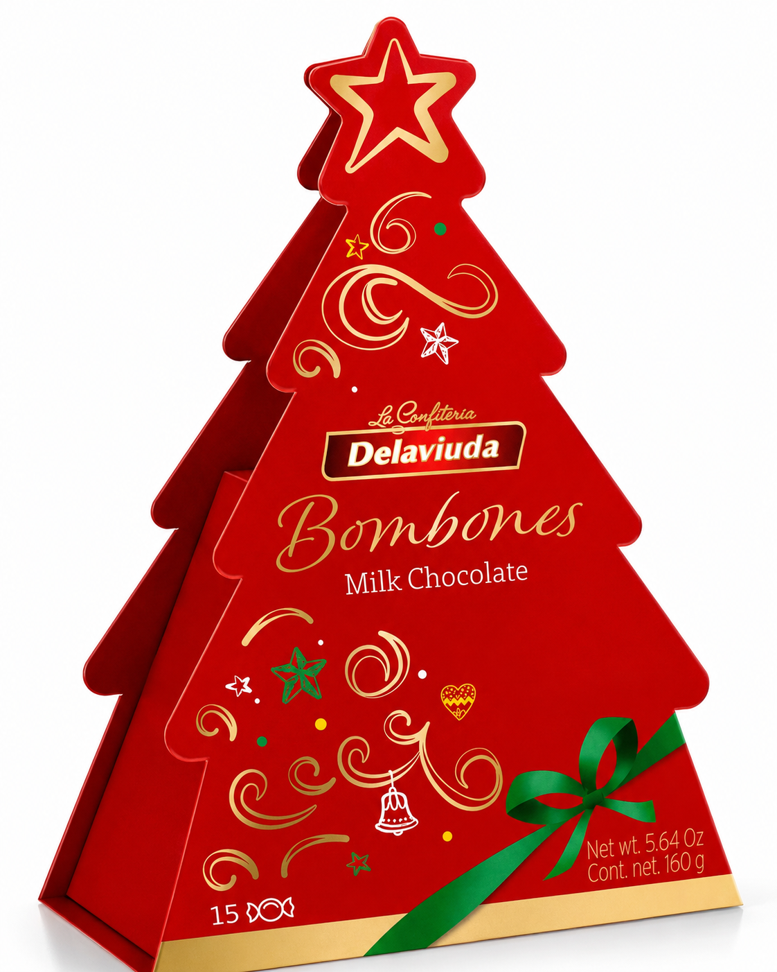 Bombons de Chocolate de Leite Árvore de Natal Delaviuda