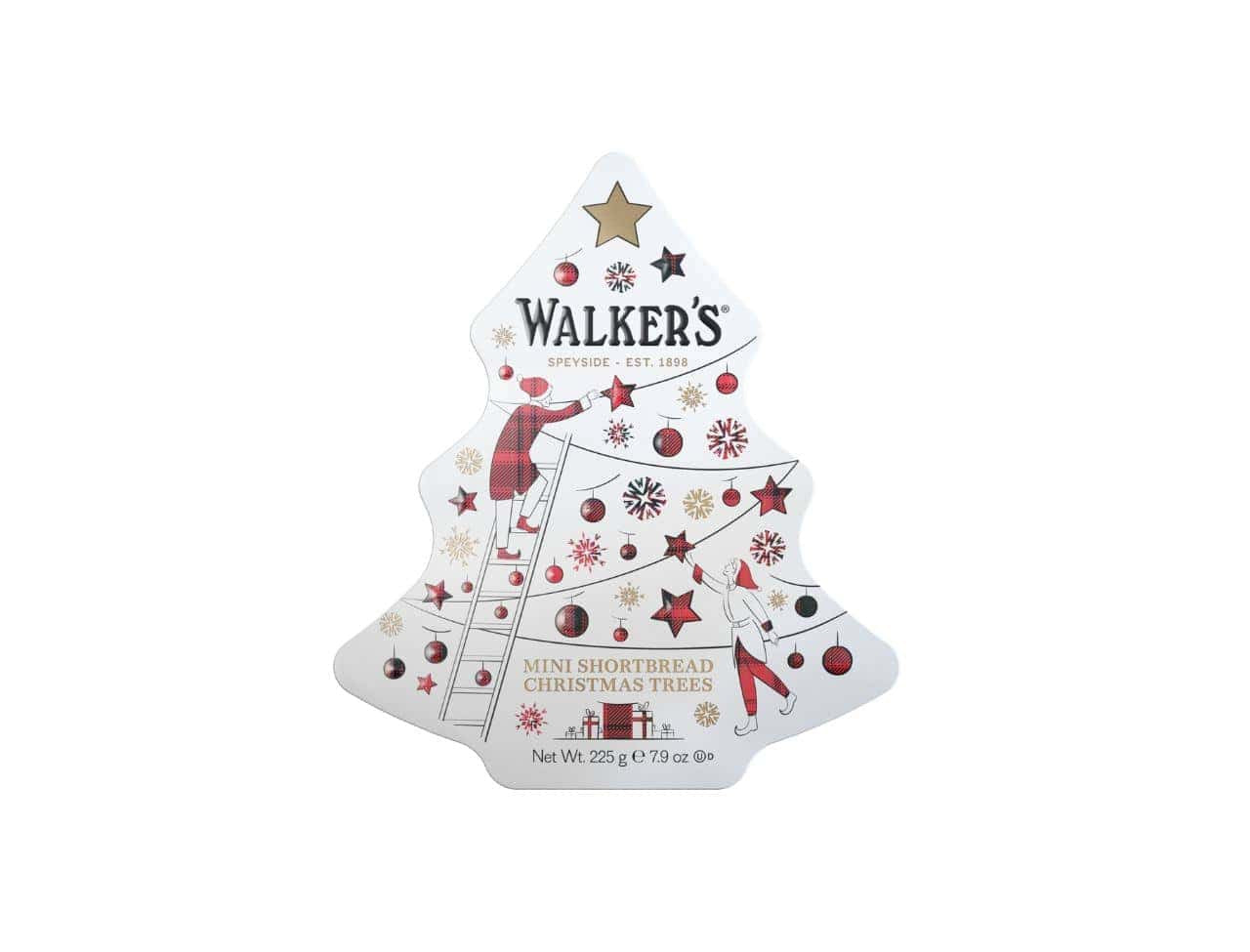 Mini Shortbread Lata Festiva Árvore de Natal Walker's 225g