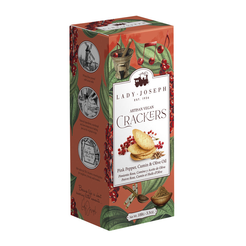 Crackers de Pimenta Rosa, Cominhos e Azeite Lady Joseph
