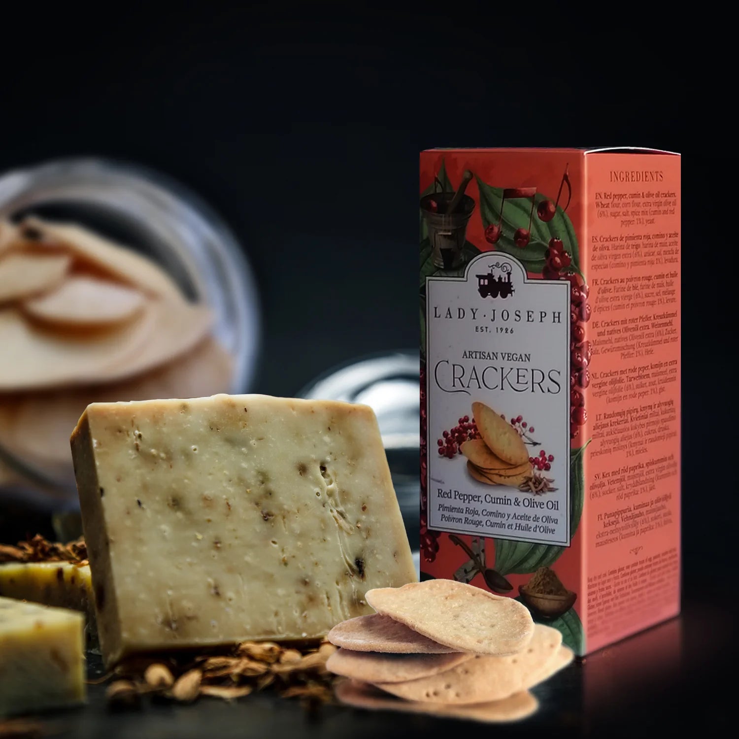 Crackers de Pimenta Rosa, Cominhos e Azeite Lady Joseph
