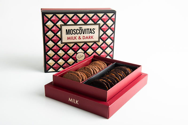Moscovitas com Chocolate de Leite e Chocolate Negro 320g