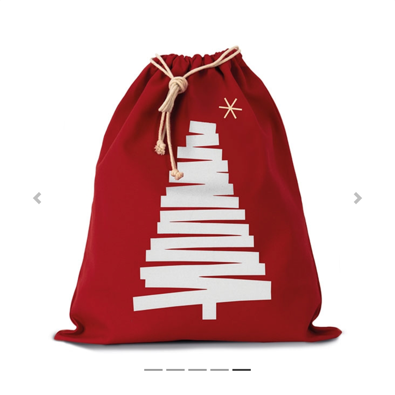 Saco de algodão com cordão - árvore de natal.