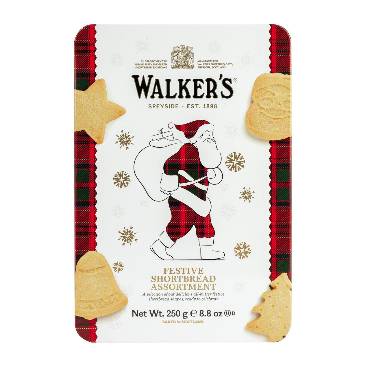 Shortbread Formas Natalícias Lata Walker's 250g