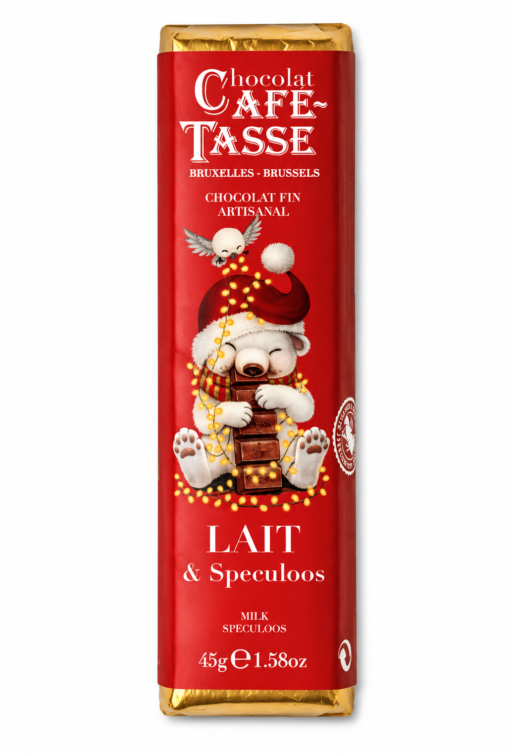 Tablete de Chocolate de Leite Edição Natal Café-Tasse 45g