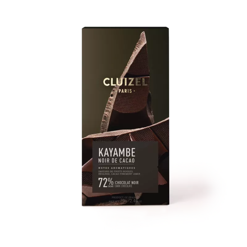 Tablete de Chocolate Kayambe Negro 72% Cluizel