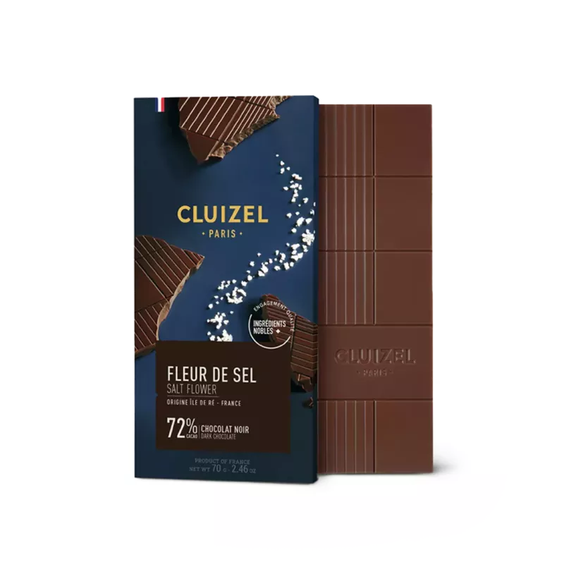 Tablete de Chocolate Negro 72% Flor de Sal Cluizel