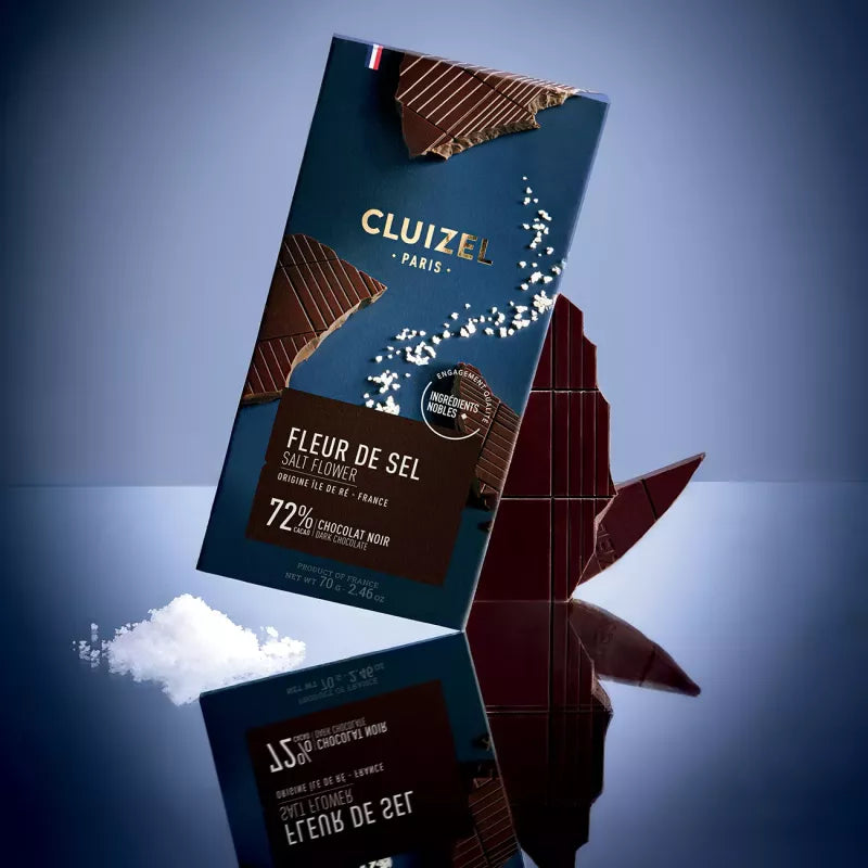 Tablete de Chocolate Negro 72% Flor de Sal Cluizel