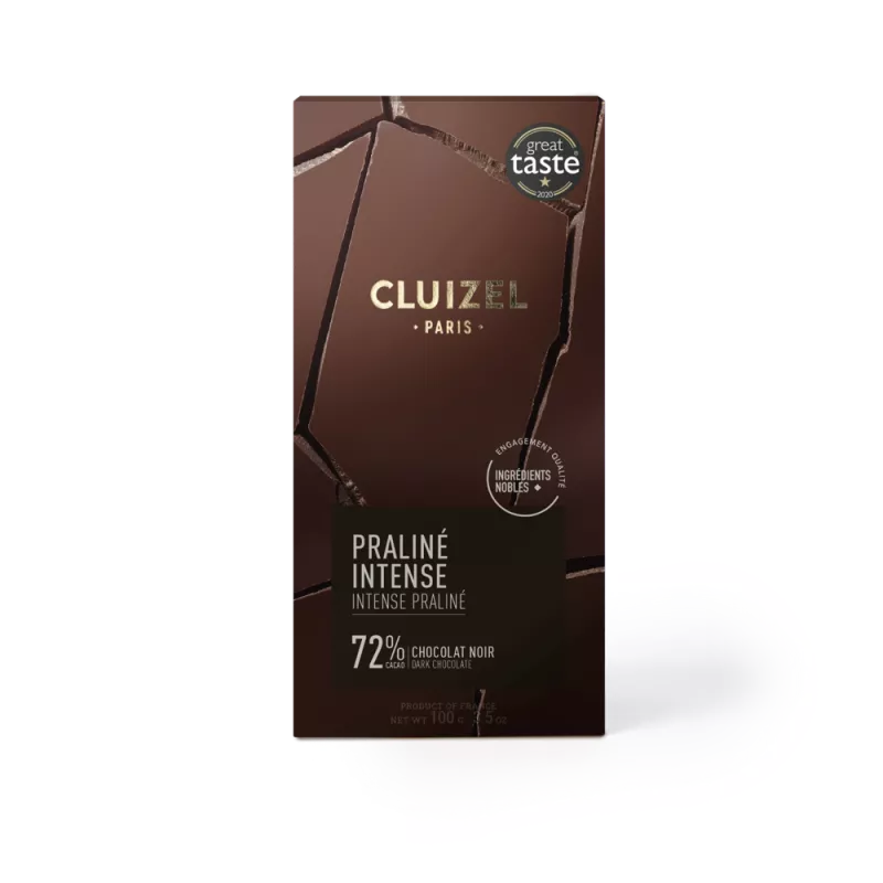 Tablete de Chocolate Negro 72% Praliné Intenso Cluizel