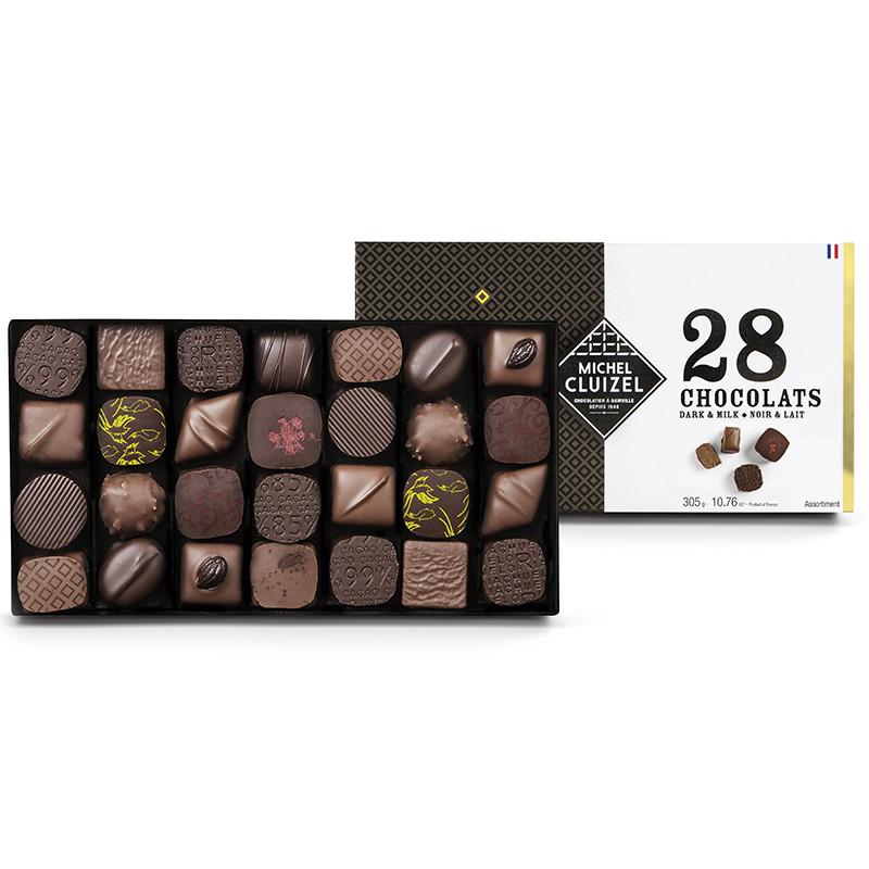 COFFRET DE BOMBONS CHOCOLATE DE LEITE E NEGRO Nº28