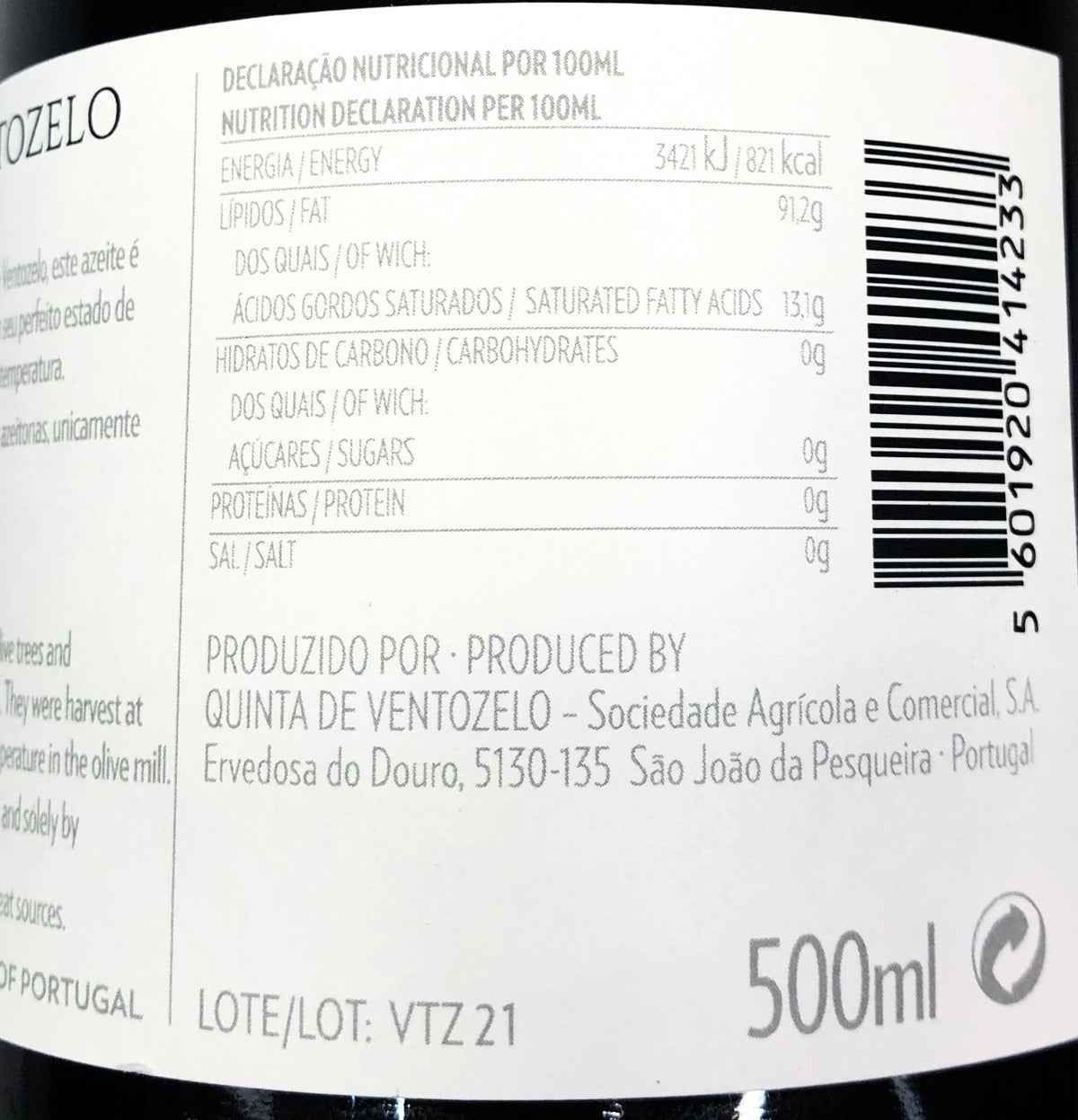 Azeite Virgem Extra Quinta de Ventozelo