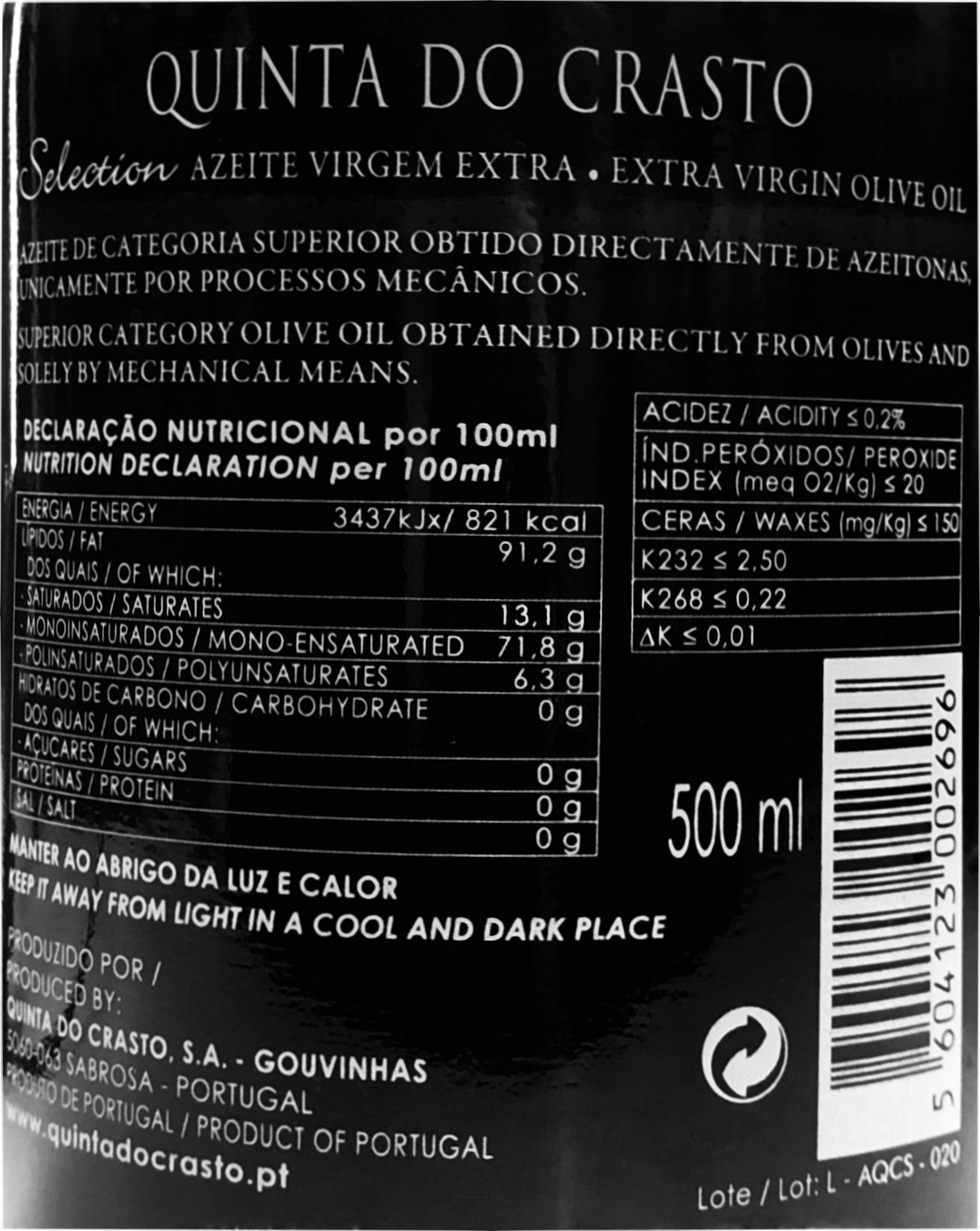 Azeite Virgem Extra Quinta do Crasto Selection