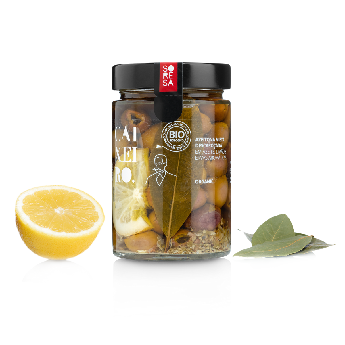 Azeitona Biológica em Azeite com Limão e Aromáticas Caixeiro