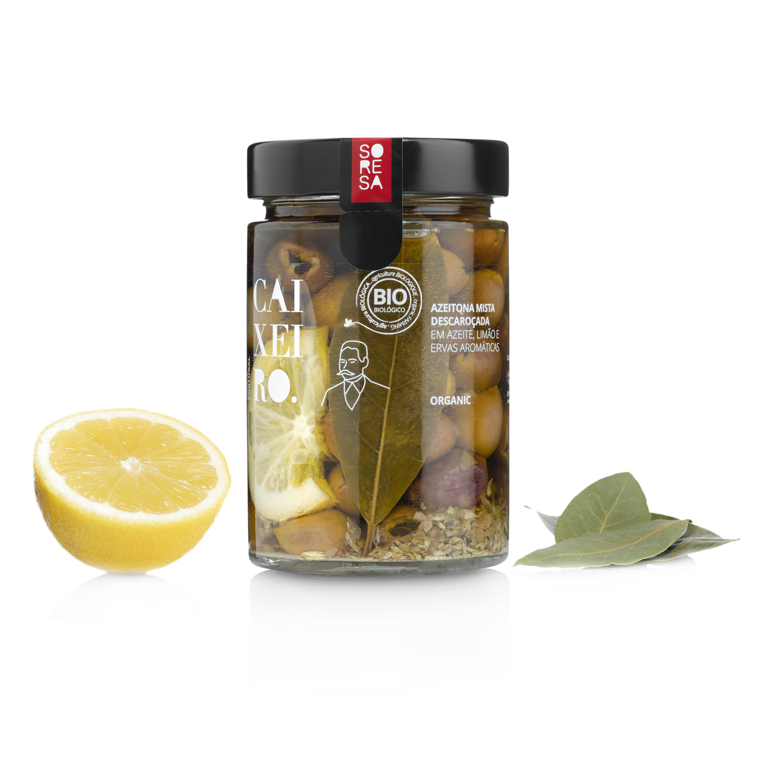 Azeitona Biológica em Azeite com Limão e Aromáticas Caixeiro
