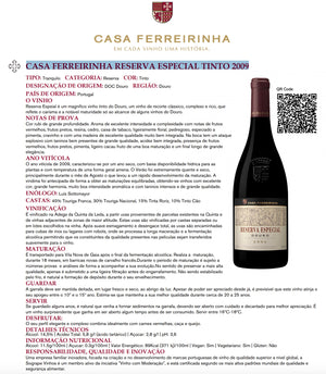 Vinho Tinto Reserva Especial 2009 . Casa Ferreirinha
