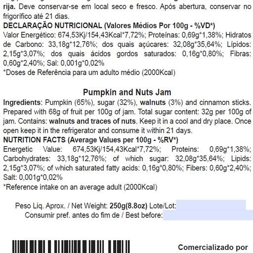 Compota de Abóbora com Noz . José Gourmet