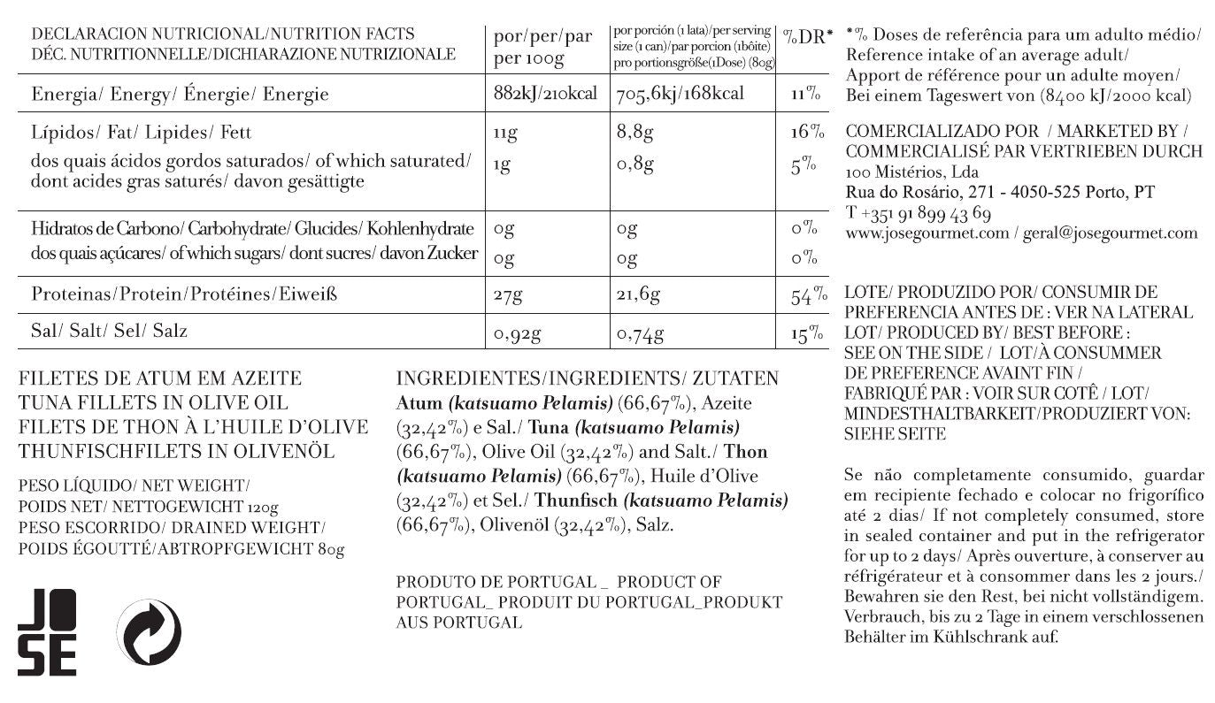 Filete de Atum em Azeite José Gourmet