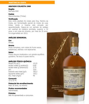 Vinho Abafado 1960 Martins da Costa Caves São João