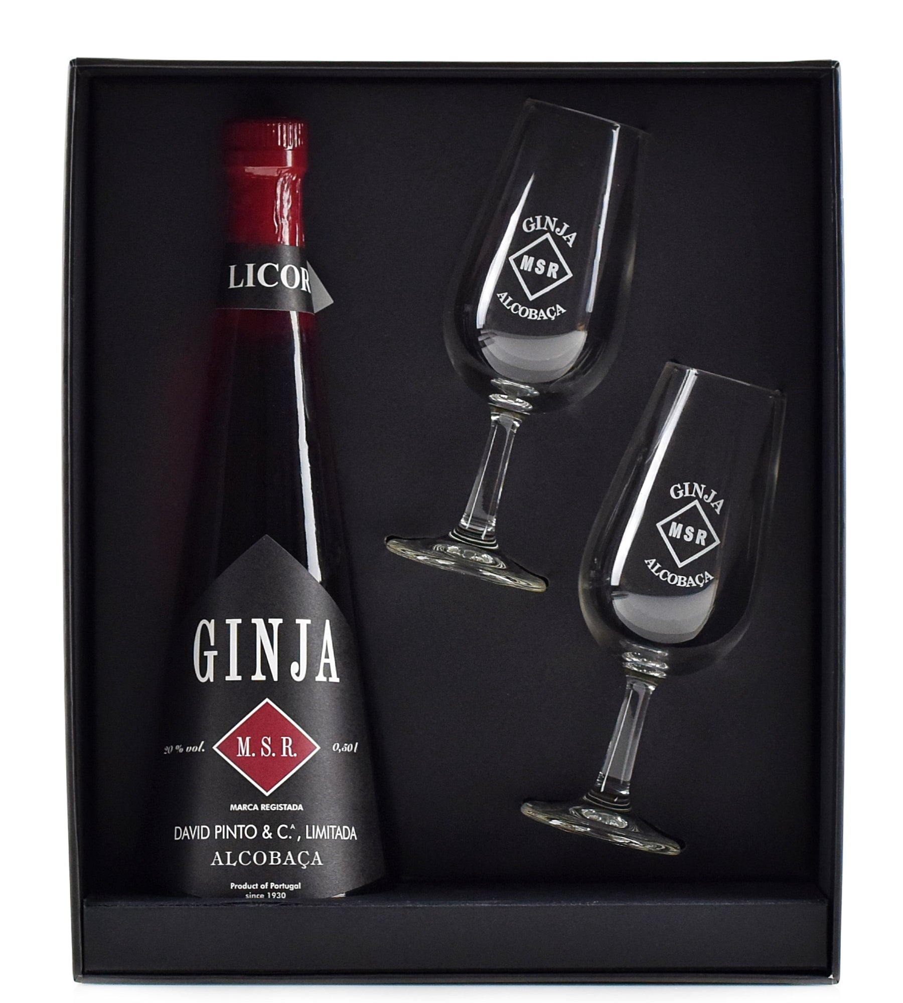 Pack Licor de Ginja MSR de Alcobaça + 2 Copos