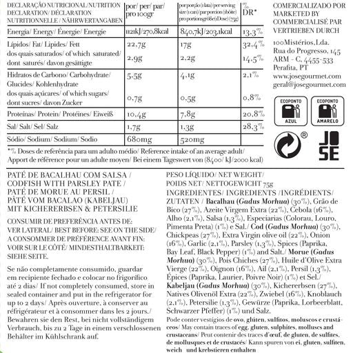 Paté de Bacalhau com Salsa José Gourmet