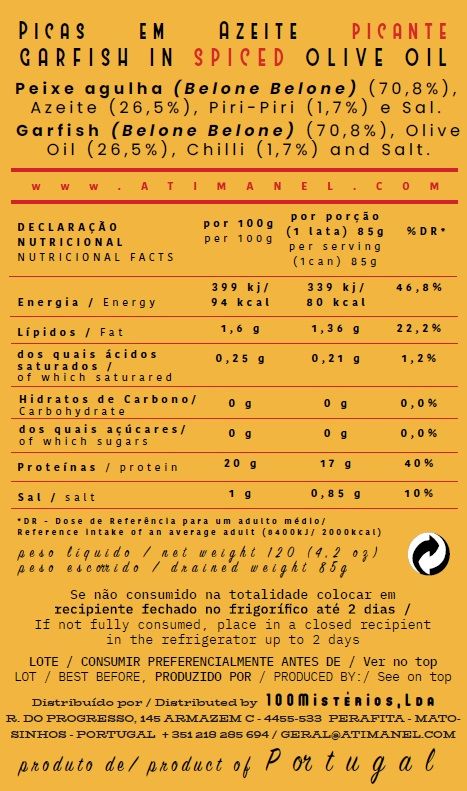 Picas em Azeite Picante Ati Manel