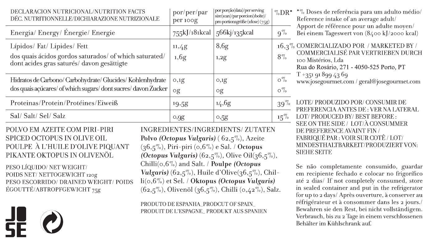 Polvo em Azeite com Piri-Piri José Gourmet