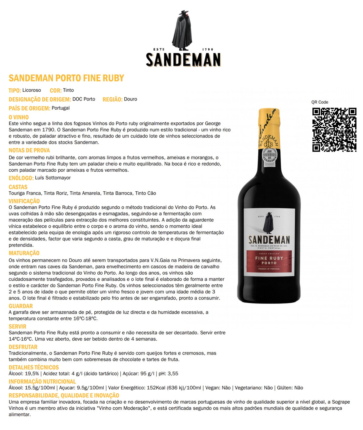 Vinho do Porto Fine Ruby . Sandeman