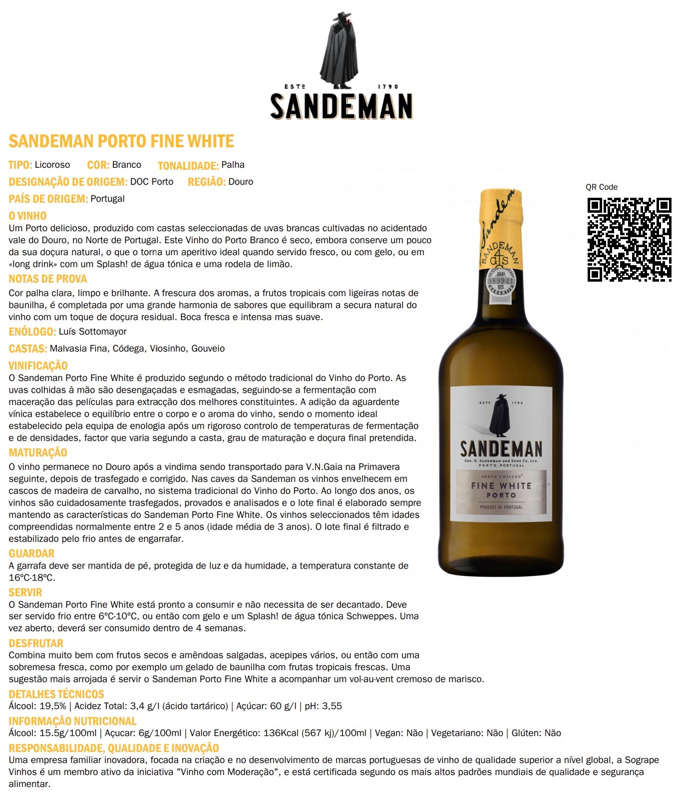 Vinho do Porto Fine White . Sandeman
