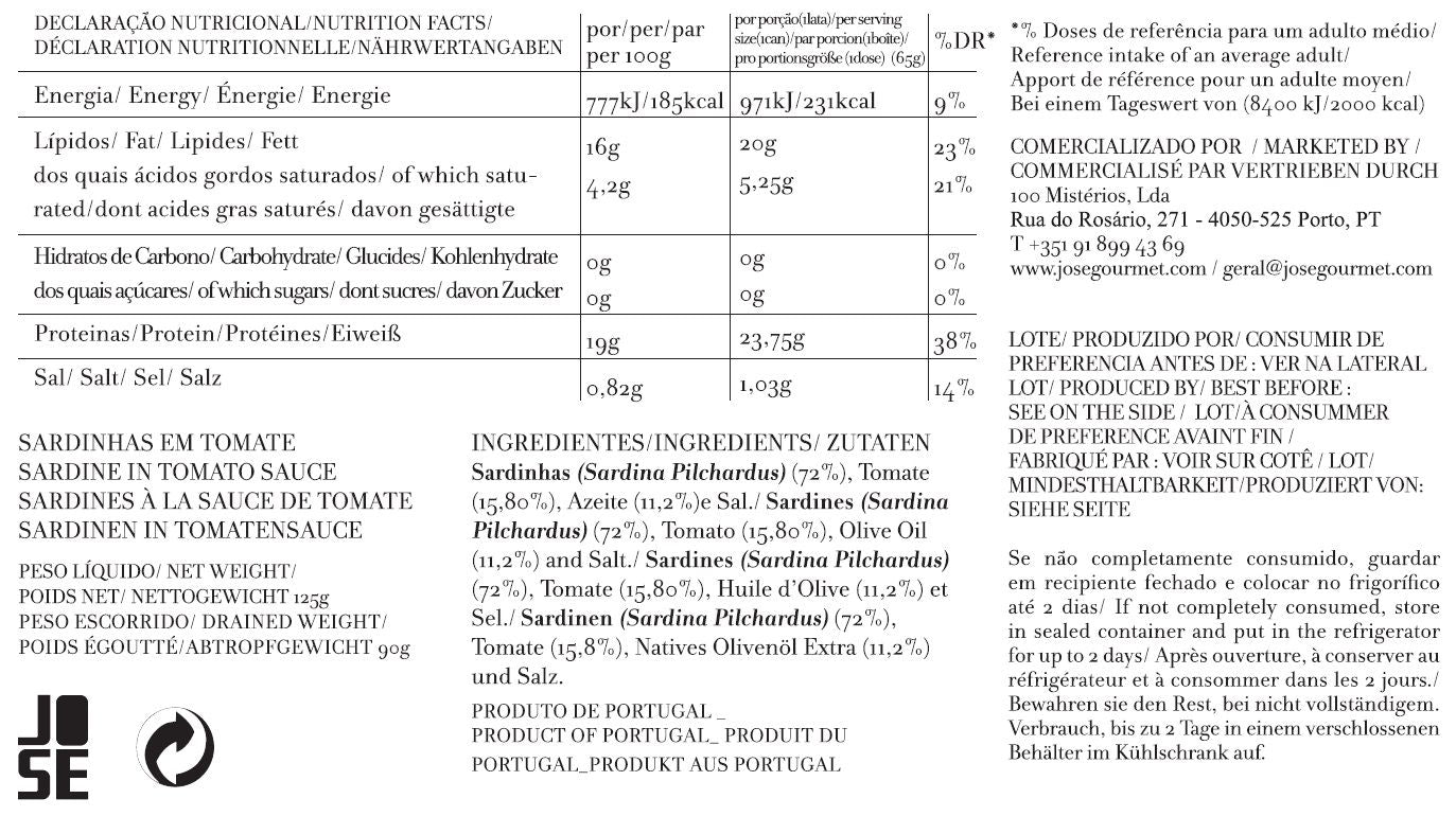 Sardinhas em Tomate José Gourmet