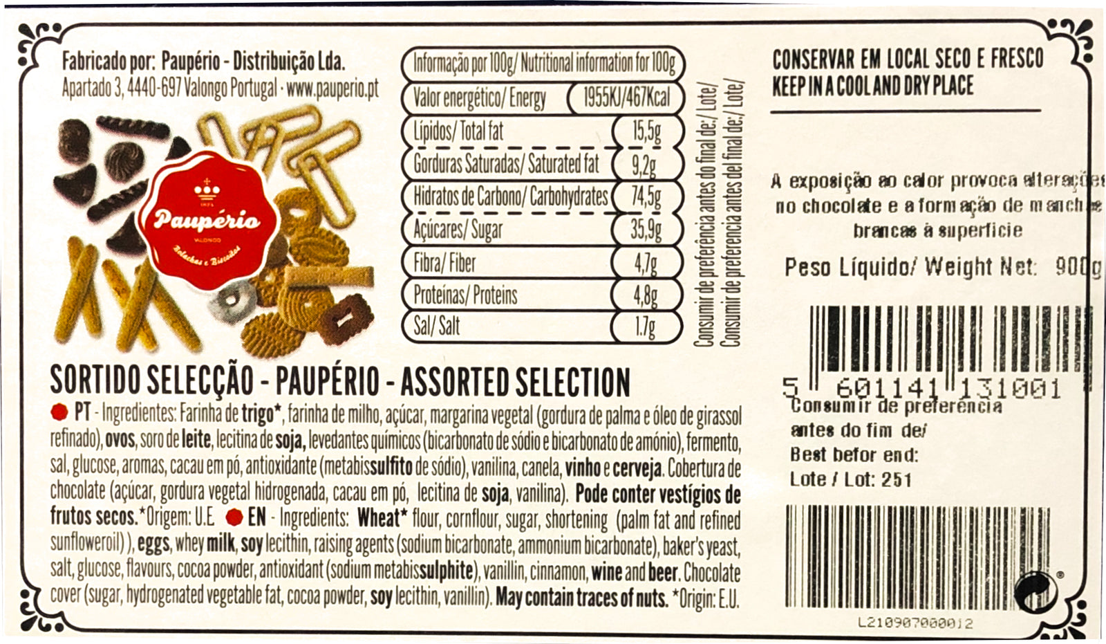 Sortido Selecção Lata Paupério