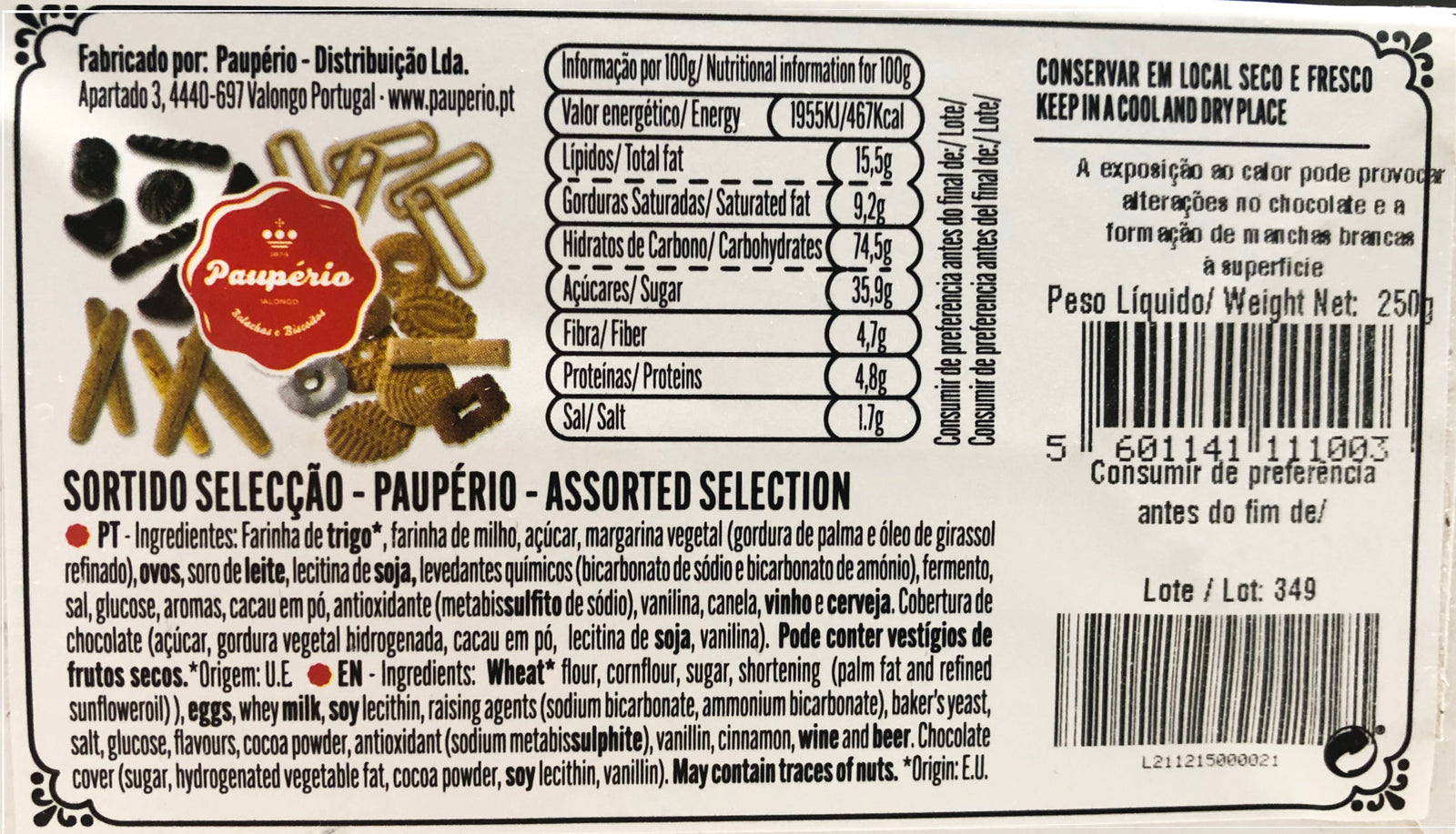 Sortido de Biscoitos Tradicionais Paupério