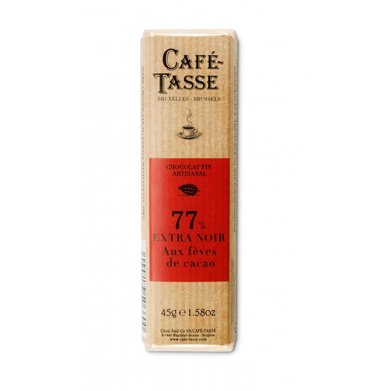 Tablete de Chocolate Negro 77% com Grãos de Cacau Café-Tasse