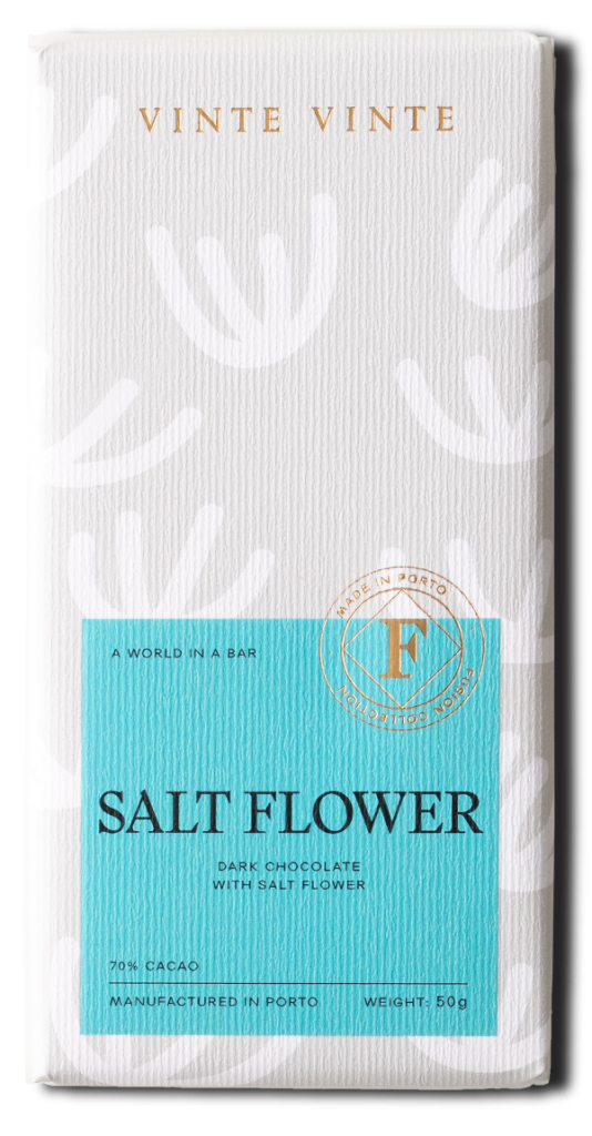 Tablete de Chocolate Negro com Flor de Sal Vinte Vinte