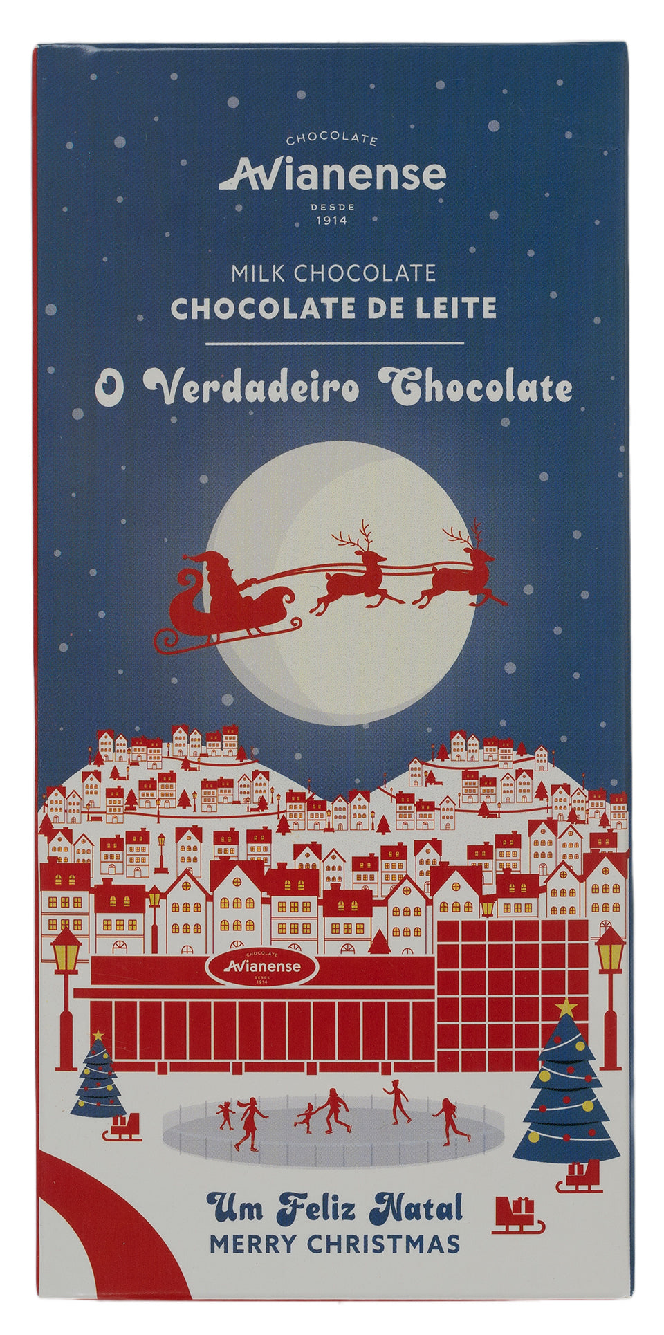 Tablete de Chocolate de Leite Natal "O Verdadeiro Chocolate" Avianense