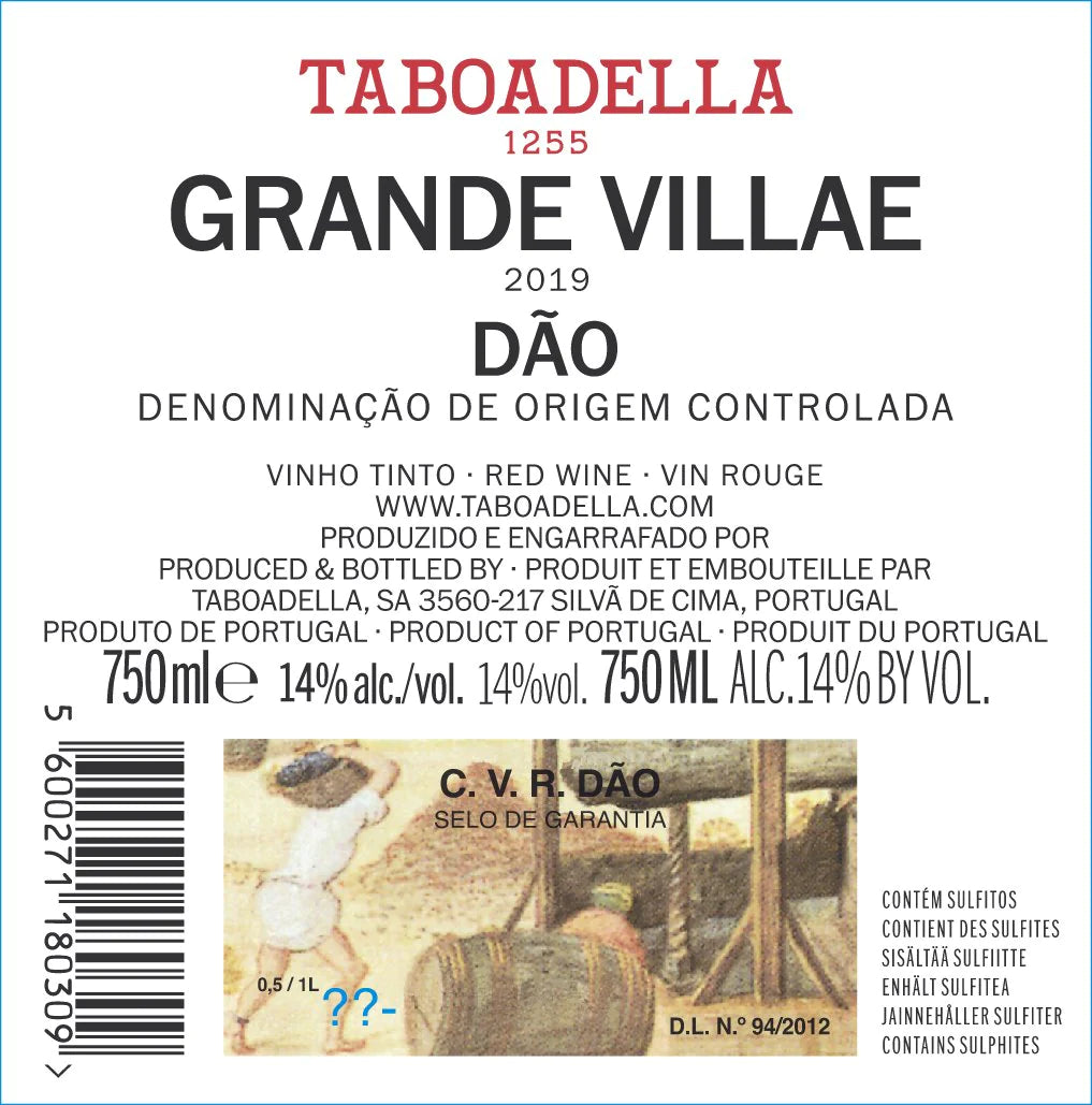 Pack Grande Villae Tinto 2019 Taboadella . 3 x 75cl